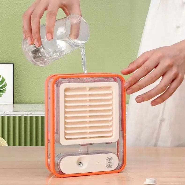 Portable Desktop Air Conditioner, USB Mini Air Cooler Fan, Water Cooling Fan, 500 ml Water Tank USB Personal Cooler, Quiet Mini Desktop Cooling Fan for Indoor Outdoor, Personal Humidifying Air Fan, Air Cooler Desk Fan for Office Kitchen Home Portable Desktop Air Conditioner, USB Mini Air Cooler Fan, Water Cooling Fan, 500 ml Water Tank USB Personal Cooler, Quiet Mini Desktop Cooling Fan for Indoor Outdoor, Personal Humidifying Air Fan, Air Cooler Desk Fan for Office Kitchen Home